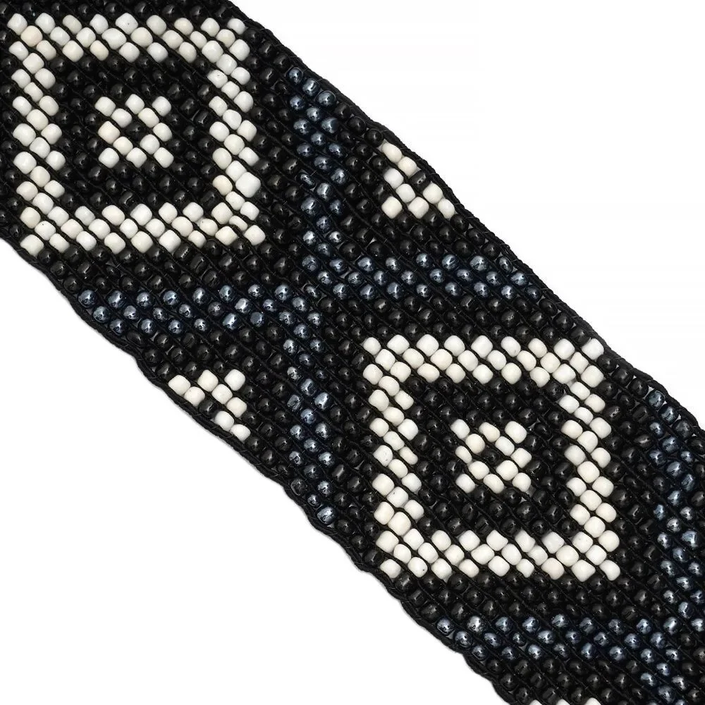 Southwestern Beaded Black and White Belt